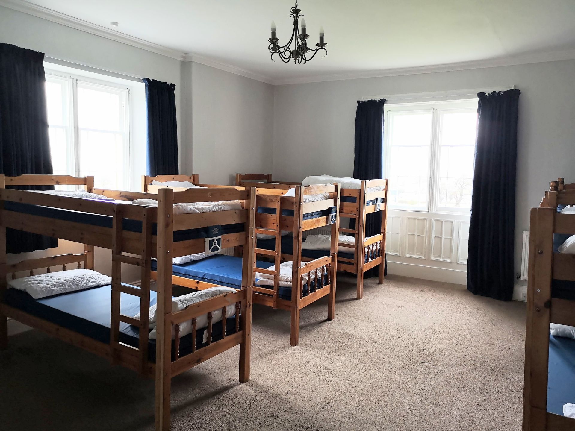 Dormitory rooms and family group accommodation at Pentrenant Hall